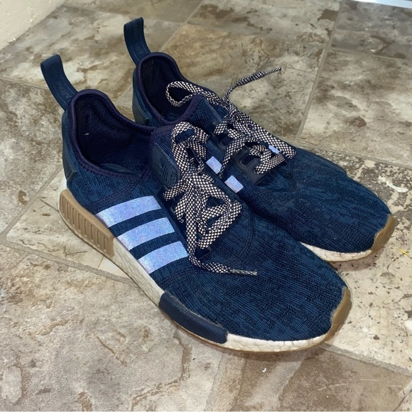 adidas Navy and Tan NMD Sneakers - Picture 3 of 15